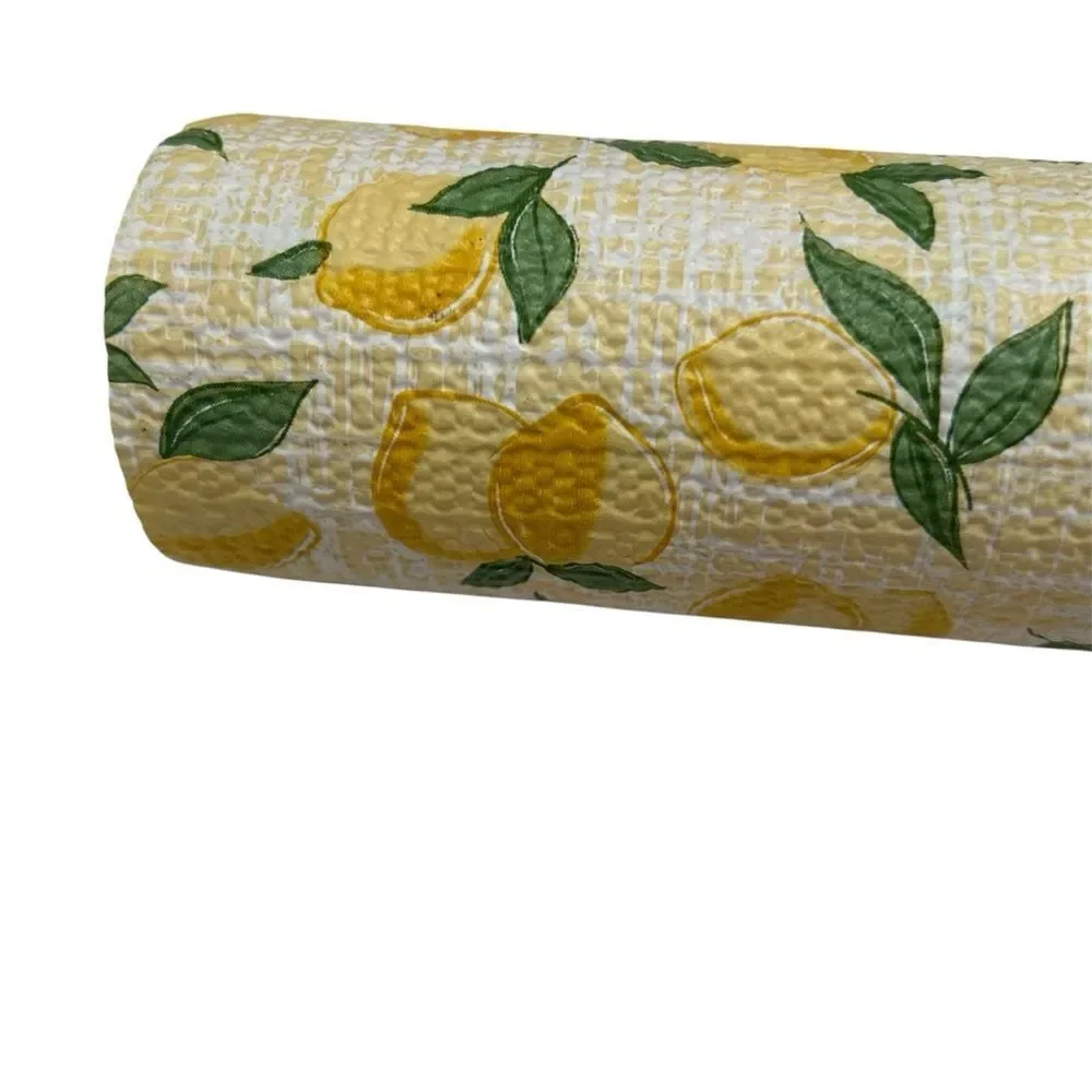 Con-Tact Brand Grip Prints Lemon Non-Adhesive Shelf & Drawer Liner New Vintage